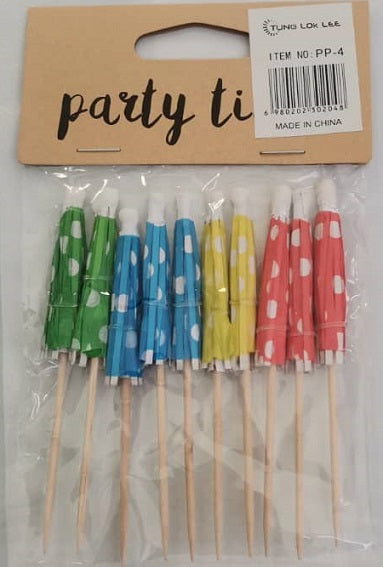 Cocktail Umbrella Sticks Multi 10cm (10)