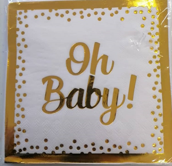 Baby Shower Oh Baby Serviettes 20pc