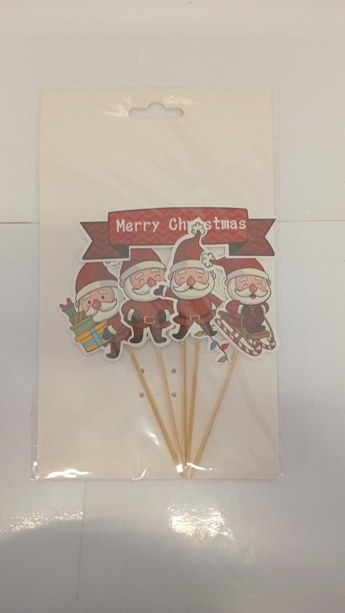 Xmas - Cake Topper Merry Christmas 5pc