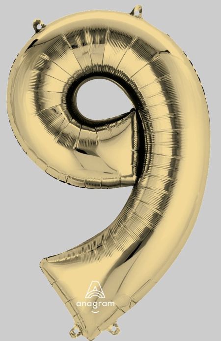 Foil Balloon Super Shape 9 White Gold