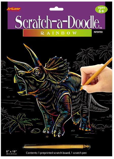 Scratch a Doodle Rainbow Dinosaurs asst