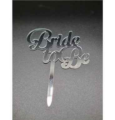 Cake Topper Bride To Be Silver