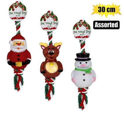 Xmas Pet Vinyl Toy Asstd 30cm