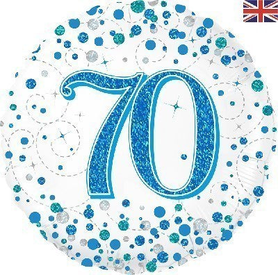 Foil Balloon Blue Fizz 70th