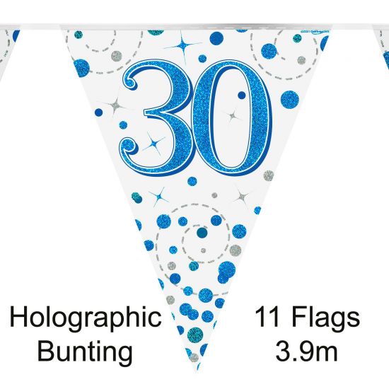 Bunting - Sparkling Fizz Blue 30th