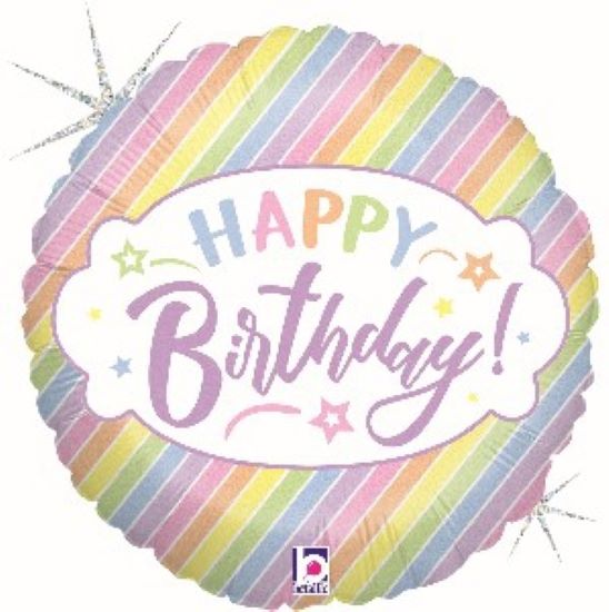 Foil Balloon - Happy Birthday Pastel