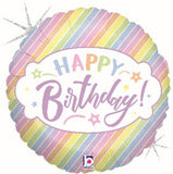 Foil Balloon - Happy Birthday Pastel