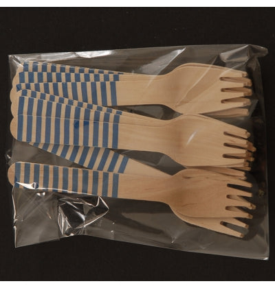 Wooden Forks Stripe Blue (12)