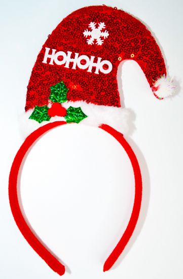 Christmas - Alice Band w/Hat Ho Ho