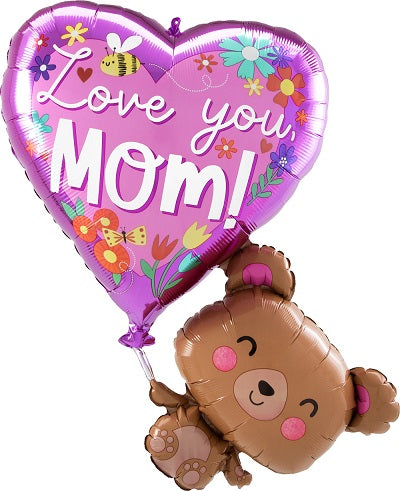 Foil Balloon - SS - Love you Mom Bear