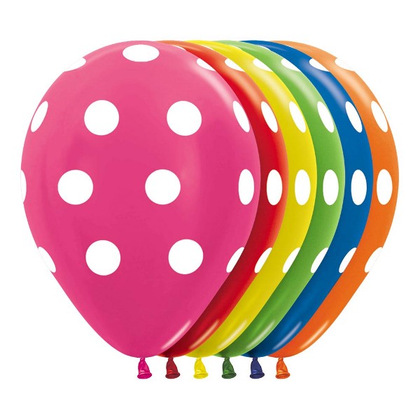 Balloon - Latex Polka White Dots assorted