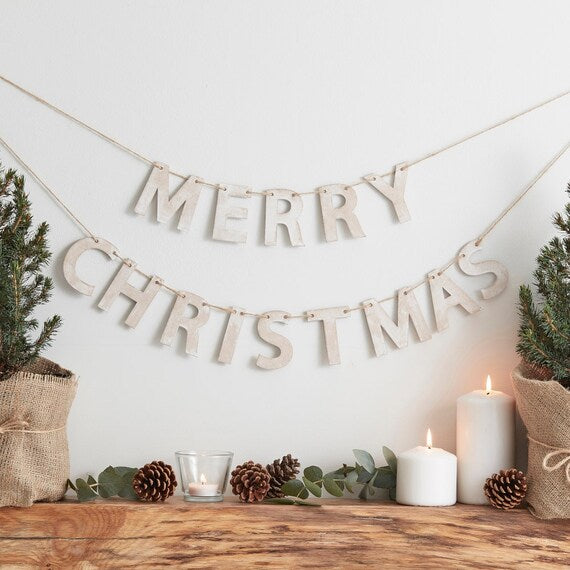 Merry Xmas - Wooden Bunting