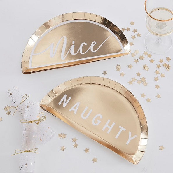 Naughty or Nice Gold Plates