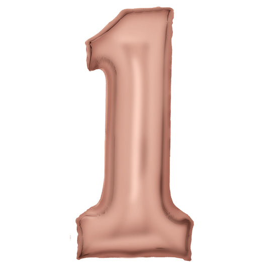 Foil Balloon Super Shape 1 Silk Rose Gold 34inch