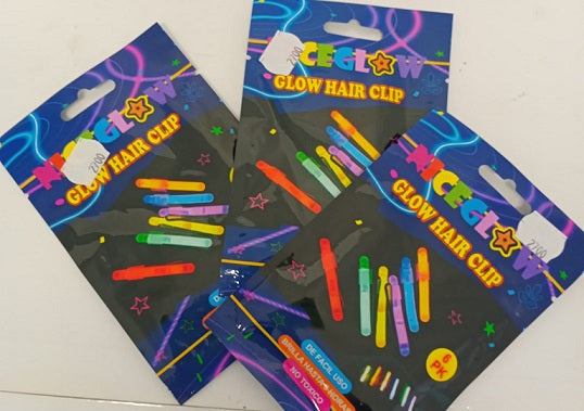 Glow Hair Clip 6pc