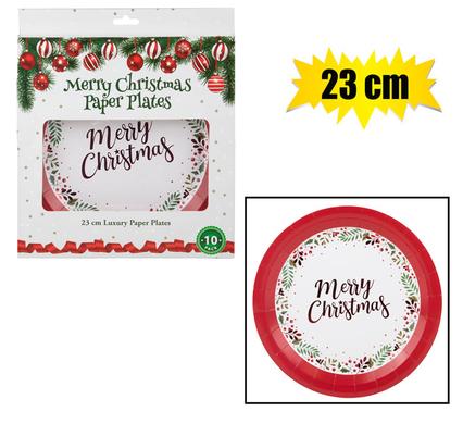 Xmas - Paper Plates 10pc 23cm
