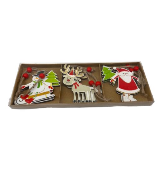 Wooden Hanging Deco 9pc