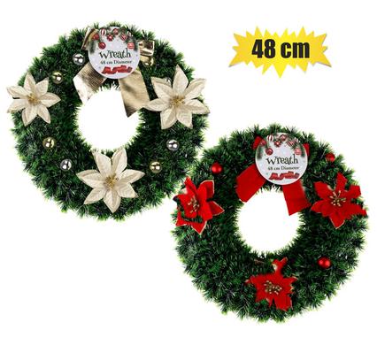 Xmas - Wreath Tinsel 48cm