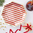 Plates Foiled Red/Gold Stripes (8)