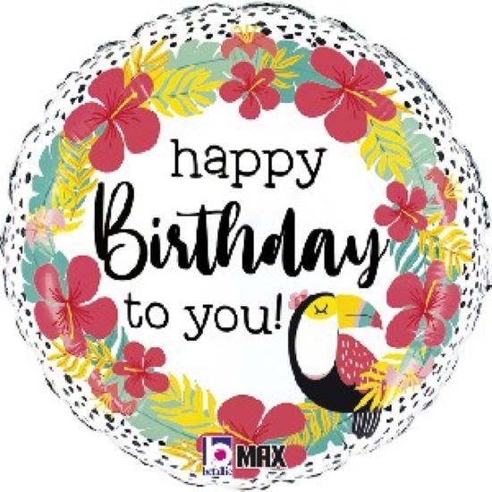 Foil Balloon - Happy Birthday Tropical Touca