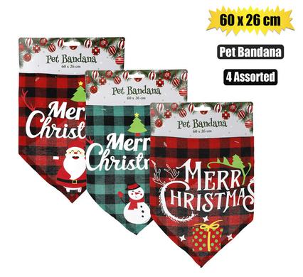 Xmas Pet Bandana Asstd