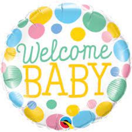 Foil Balloon Welcome Baby Dots