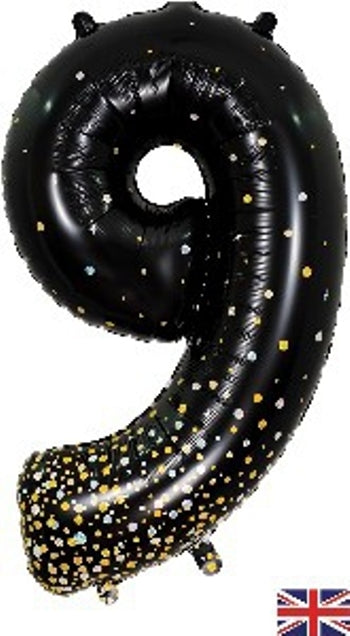 Foil Balloon Super Shape 9 Black Fizz