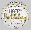 Foil Balloon - Black Silver Gold Birthda