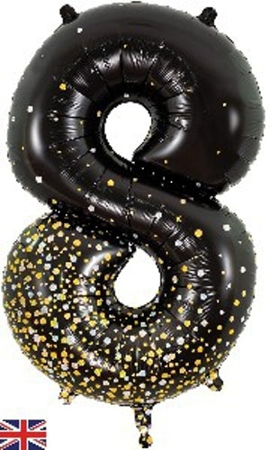 Foil Balloon Super Shape 8 Black Fizz