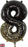 Foil Balloon Super Shape 8 Black Fizz