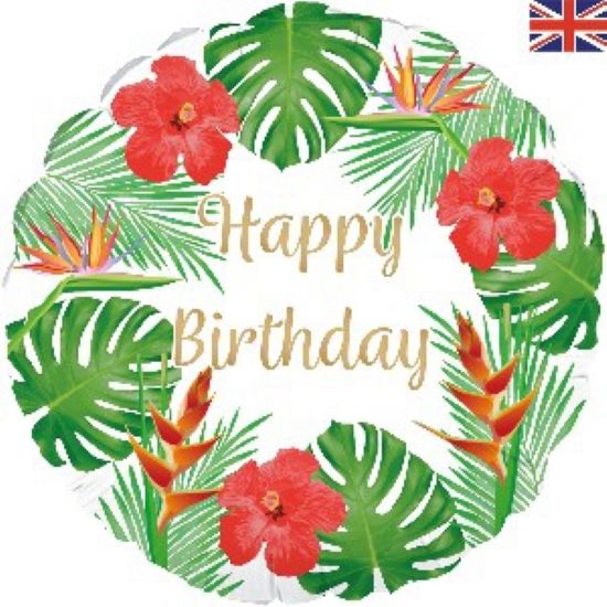 Foil Balloon - Tropical Happy Birthday