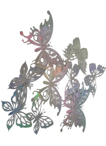 Butterfly Decor 12pc Silver