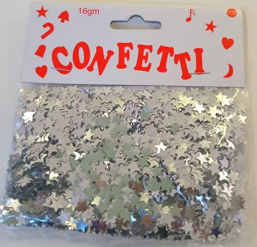 Confetti Stars Silver 6mm