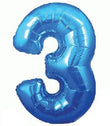 Foil Balloon - SS 3 Blue 34 inch