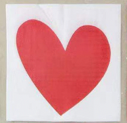 Serviettes - White with Red Heart (20)