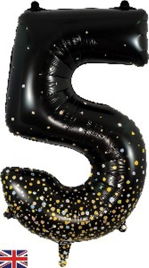 Foil Balloon Super Shape 5 Black Fizz