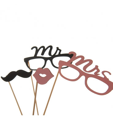 Wed Wooden Mr&amp;Mrs Spec Set 25cm