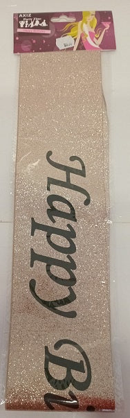 Sash Happy Birthday Rosegold Glitter