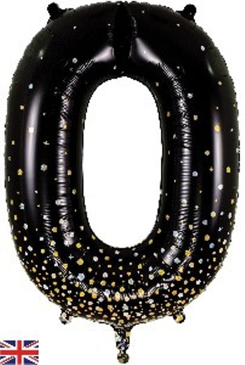 Foil Balloon Super Shape 0 Black Fizz