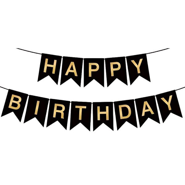 Bunting - Happy Birthday Black