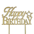 Cake Topper - Happy BDay Natural 14cm