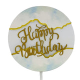 Cake Topper - Happy BDay Circle Blue