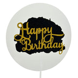 Cake Topper - Happy BDay Circle Blue