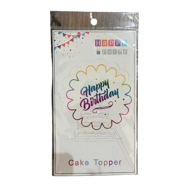 Cake Topper Happy Birthday Multi Color