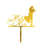 Cake Topper - Mr & Mrs Gold