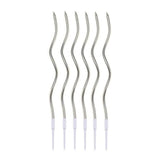 Candles - Spiral Silver 6pc