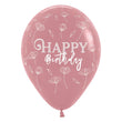 Balloon - Latex HBD Blossom Rosegold