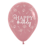 Balloon - Latex HBD Blossom Rosegold