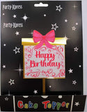 Cake Topper Present Pink