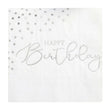 Serviettes - Happy Birthday Silver 20pc